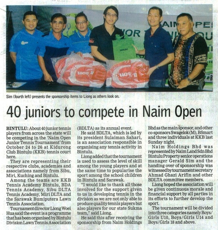 40 juniors to compete in Naim Open