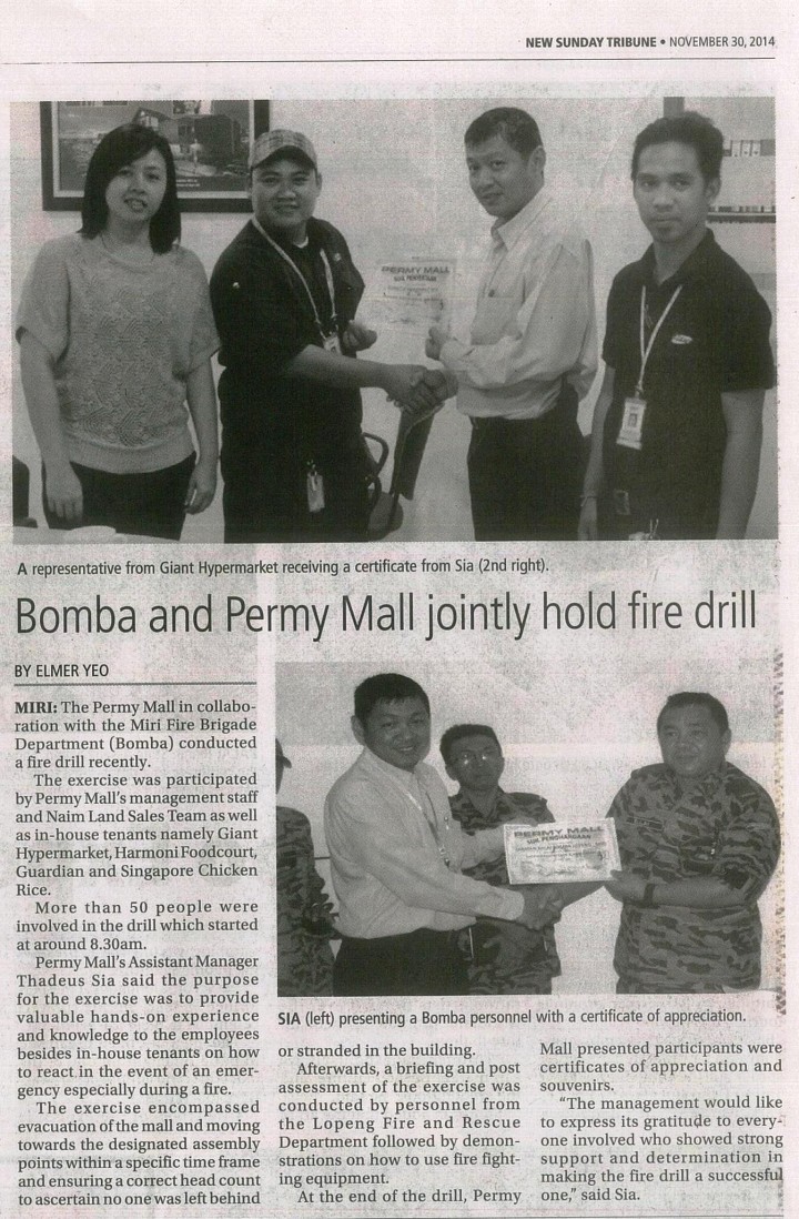 Bomba and Permy Mall jointly hold fire drill