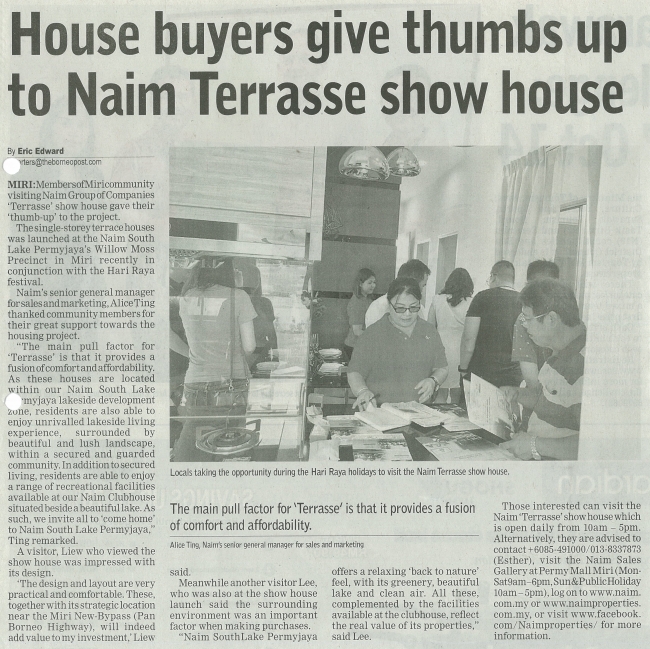 House buyers give thumbs up to Naim Terrasse show house