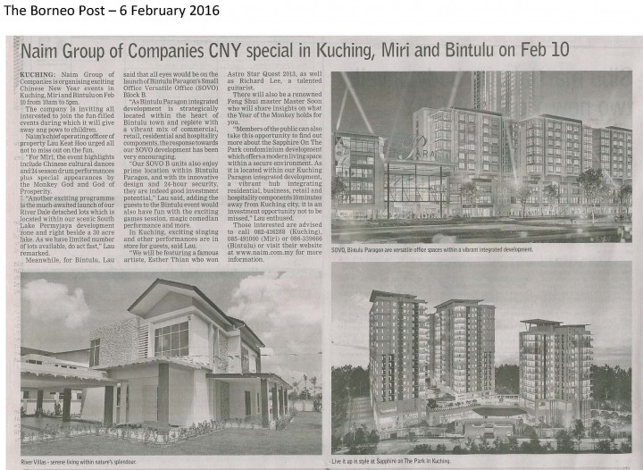 Naim Group of Companies CNY special in Kuching, Miri and Bintulu on FEB 10