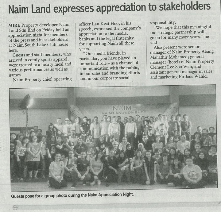 Naim Land expresses appreciation to stakeholders