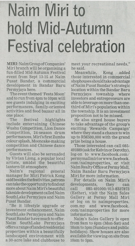 Naim Miri to hold Mid-Autumn Festival celebration