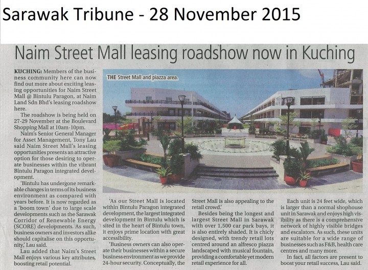 Naim Street Mall Leasing roadshow now in Kuching