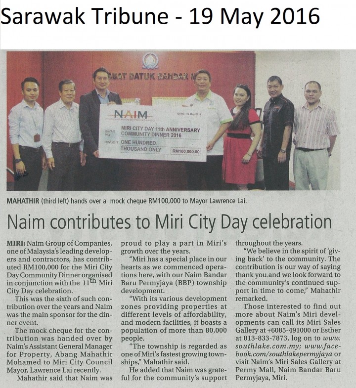 Naim contributes to Miri City Day celebration