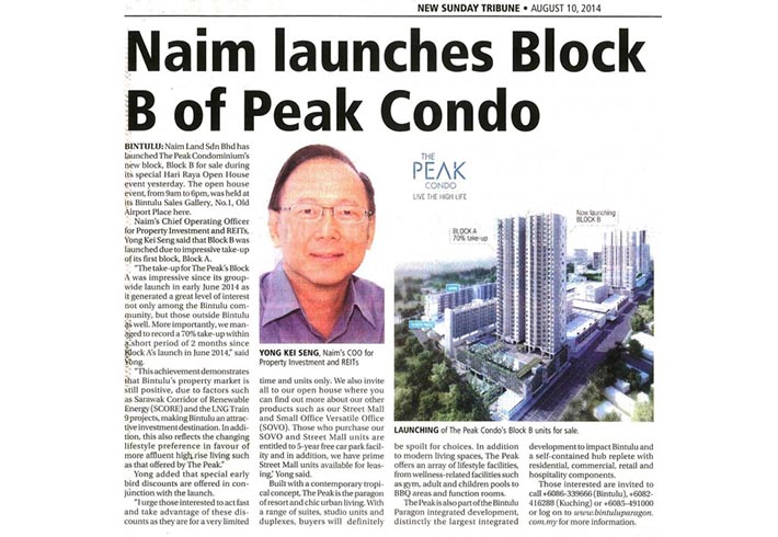Naim launches Block B of Peak Condo