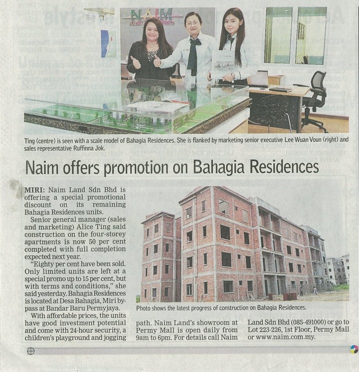 Naim offers promotion on Bahagia Residences