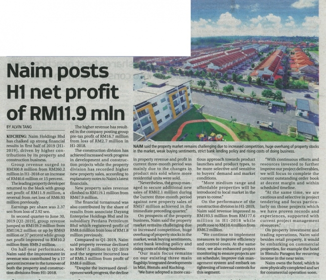 Naim posts H1 net profit of RM11.9 mln