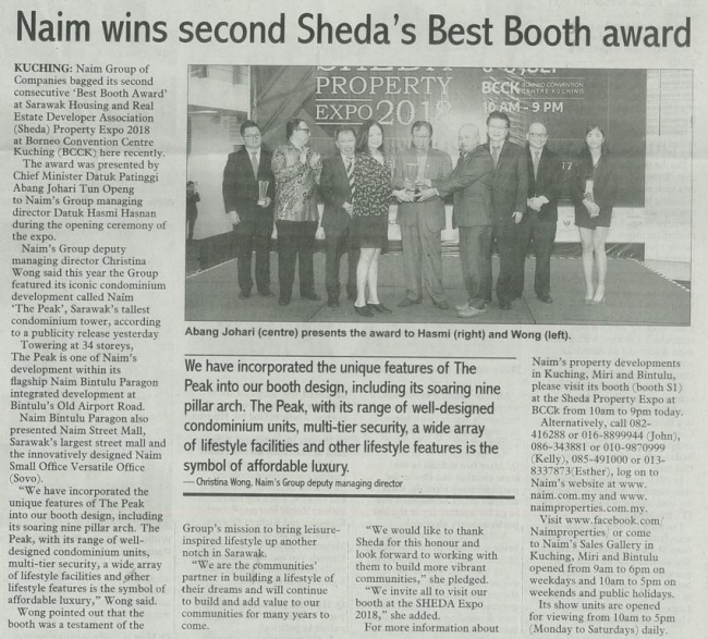 Naim wins second Sheda’s Best Booth award