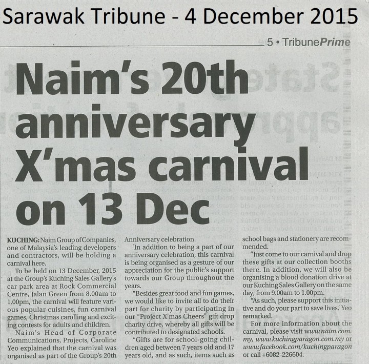 Naim’s 20th Anniversary X’mas carnival on 13 DEC