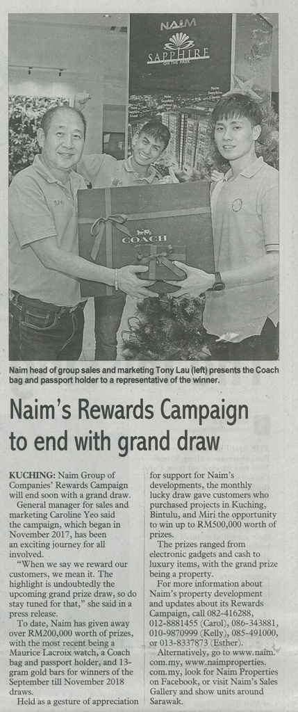 Naim’s Rewards Campaign to end with grand draw