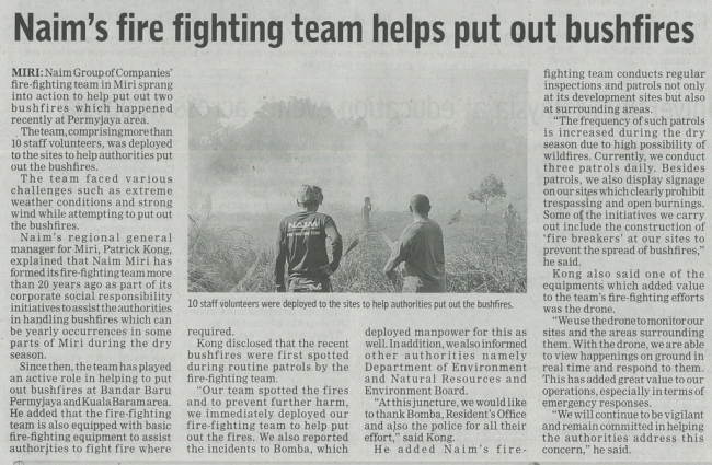 Naim’s fire fighting team helps put out bushfires