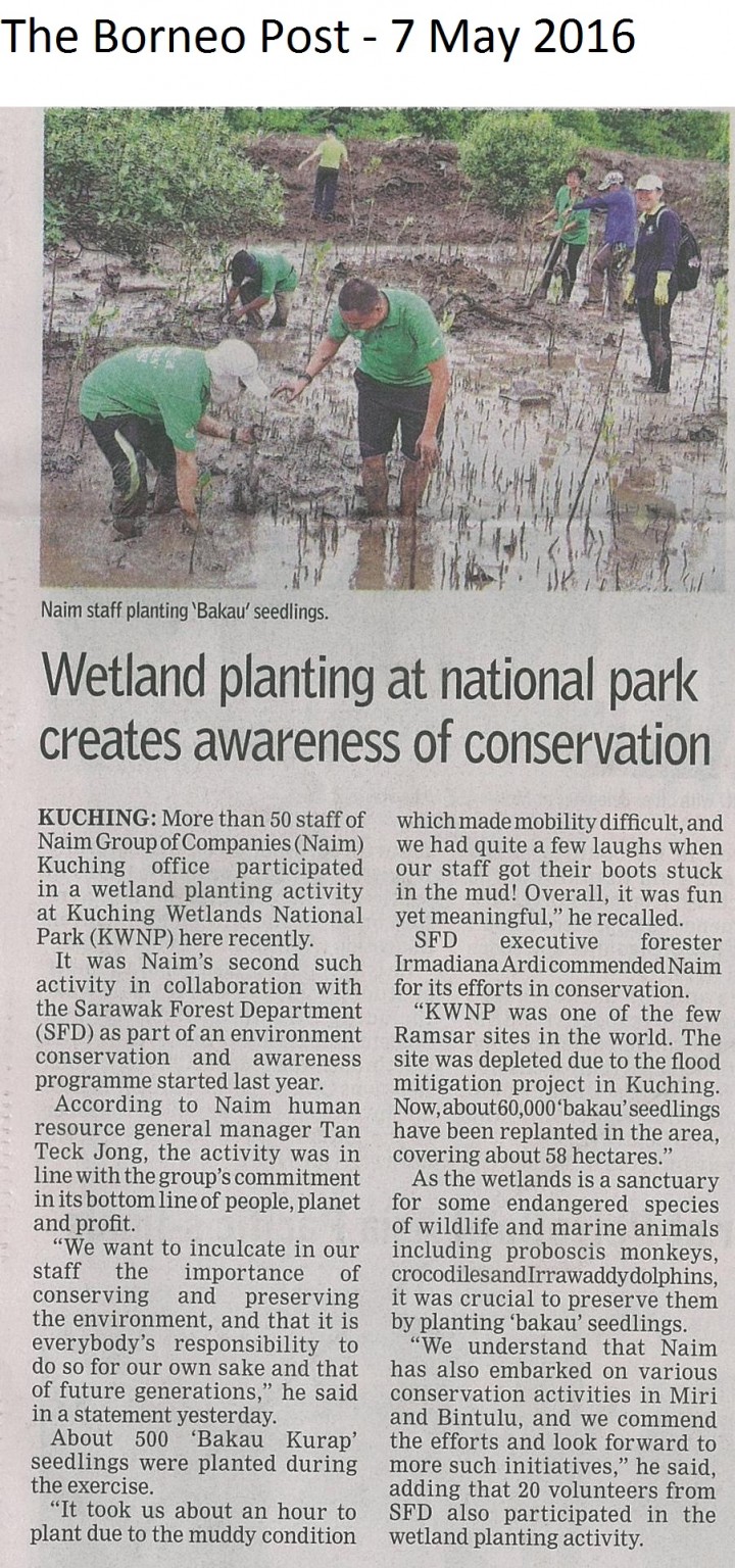 Wetland planting at national park creates awareness of conservation