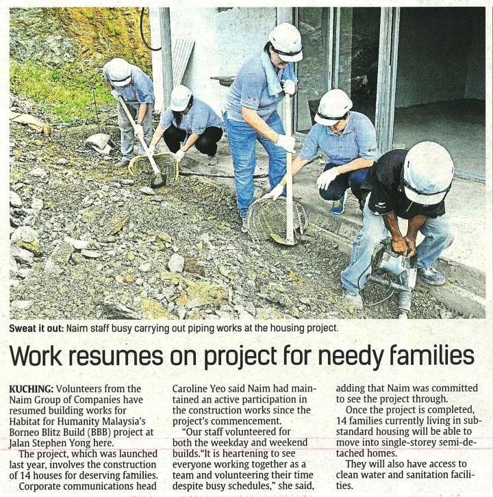 Work resumes on project for needy families